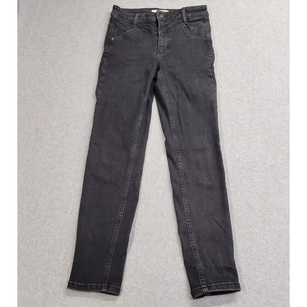 We The Free‎ Free People Black High Rise Skinny Jeans Western Yoke Size 27 Boho